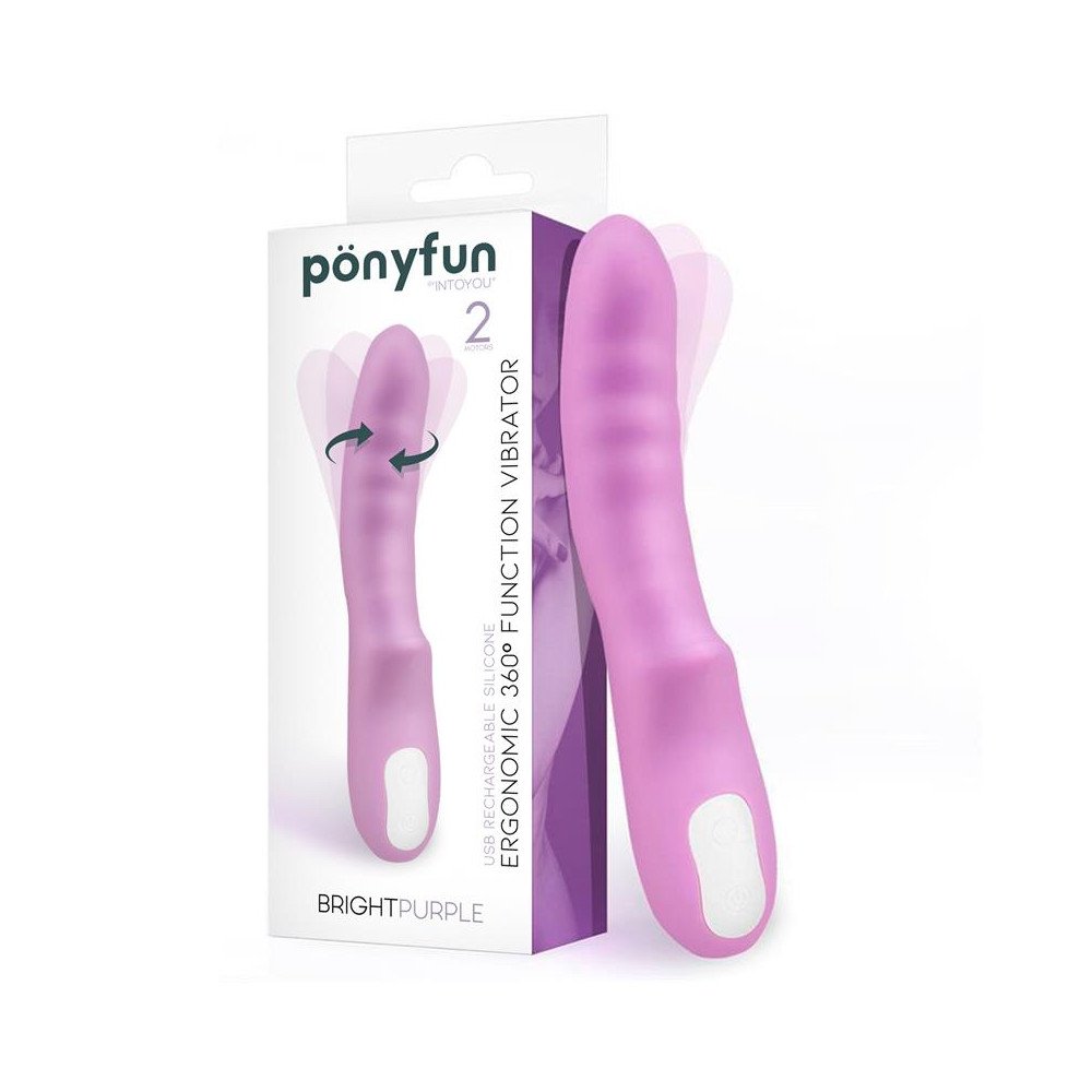Brightpurple Vibrador y Rotador Doble Motor 360º USB Silicona